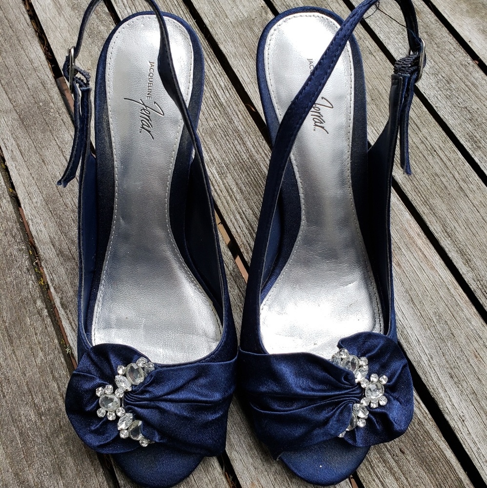 Satin Blue 3.5" Heels
